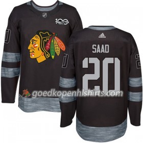 Chicago Blackhawks Brandon Saad 20 1917-2017 100th Anniversary Adidas Zwart Authentic Shirt - Mannen